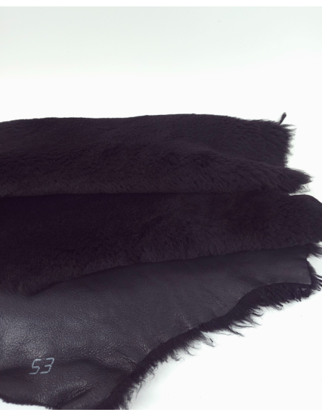 Black Genuine Sheepskin Fur Rug Skin Hide Leather