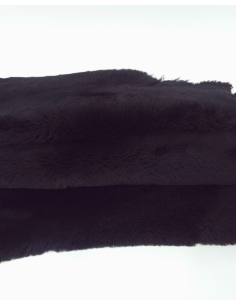 Black Genuine Sheepskin Fur Rug Skin Hide Leather 2