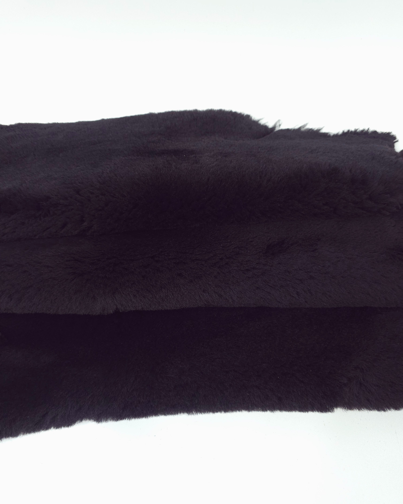 Black Genuine Sheepskin Fur Rug Skin Hide Leather
