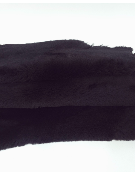 Black Genuine Sheepskin Fur Rug Skin Hide Leather