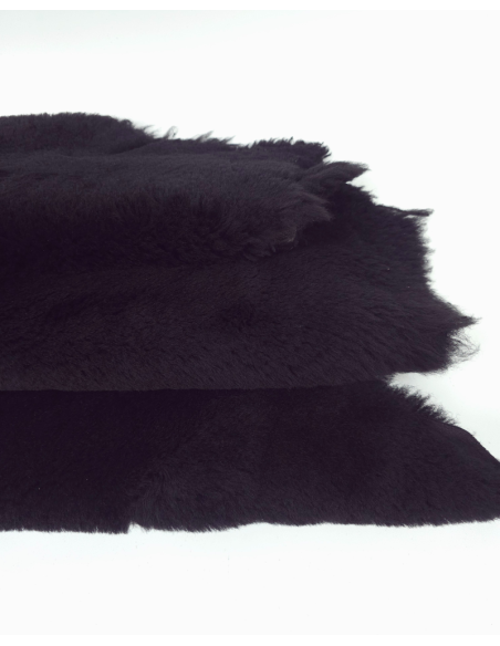 Black Genuine Sheepskin Fur Rug Skin Hide Leather