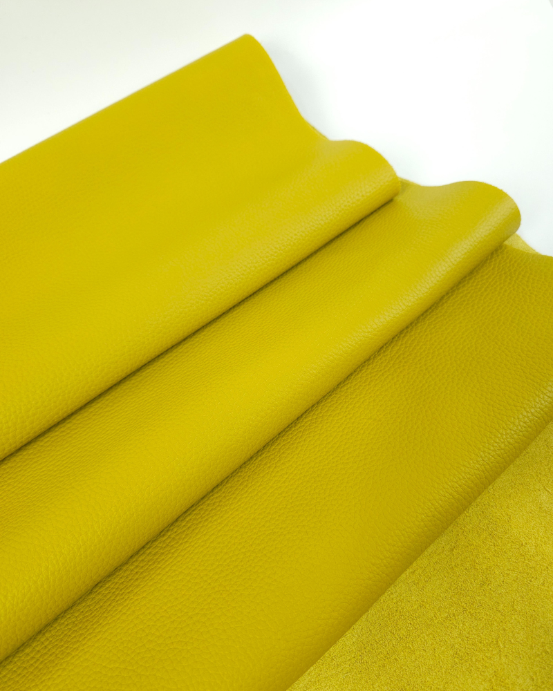 Lemon Curry Kansas Sporty Dollar Print Round Semi Shine Full Dyed Leather