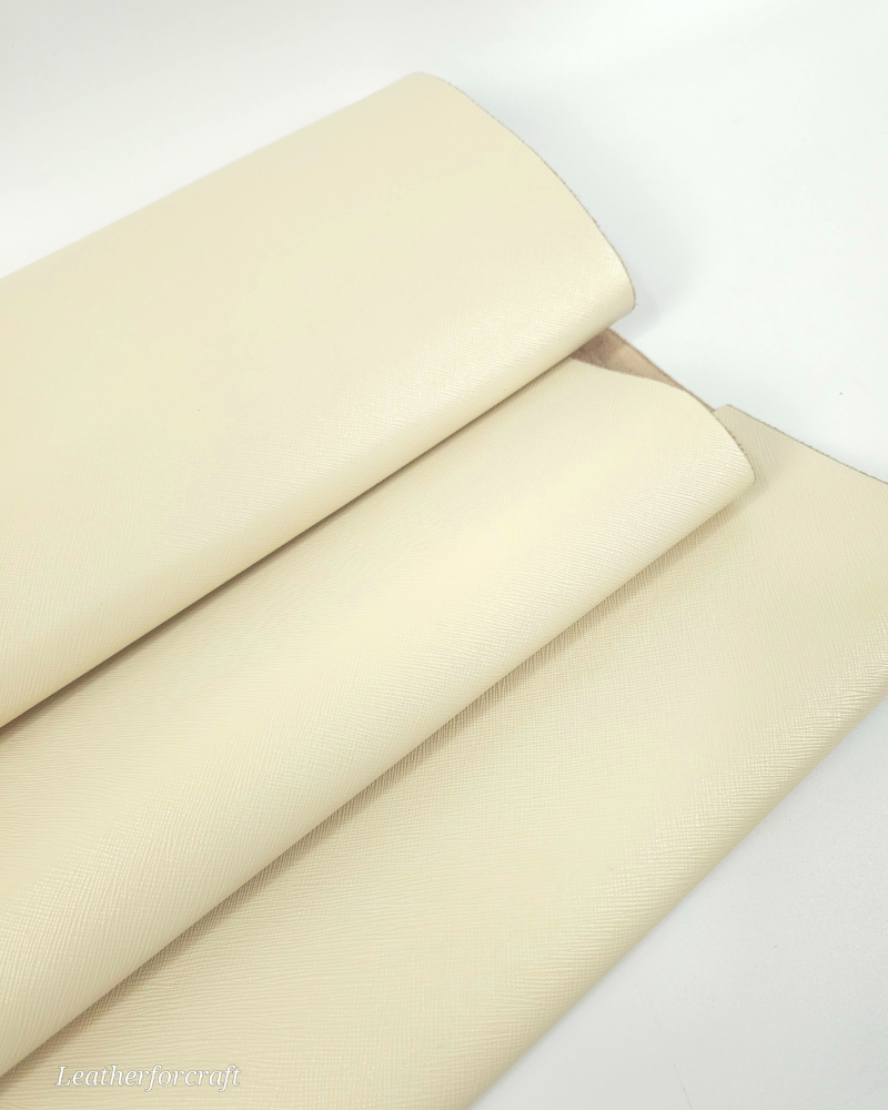 White Swan Patent Saffiano Premium Grain Embossed Premium Texture Leather