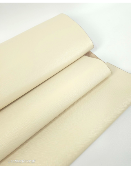 White Swan Patent Saffiano Premium Grain Embossed Premium Texture Leather
