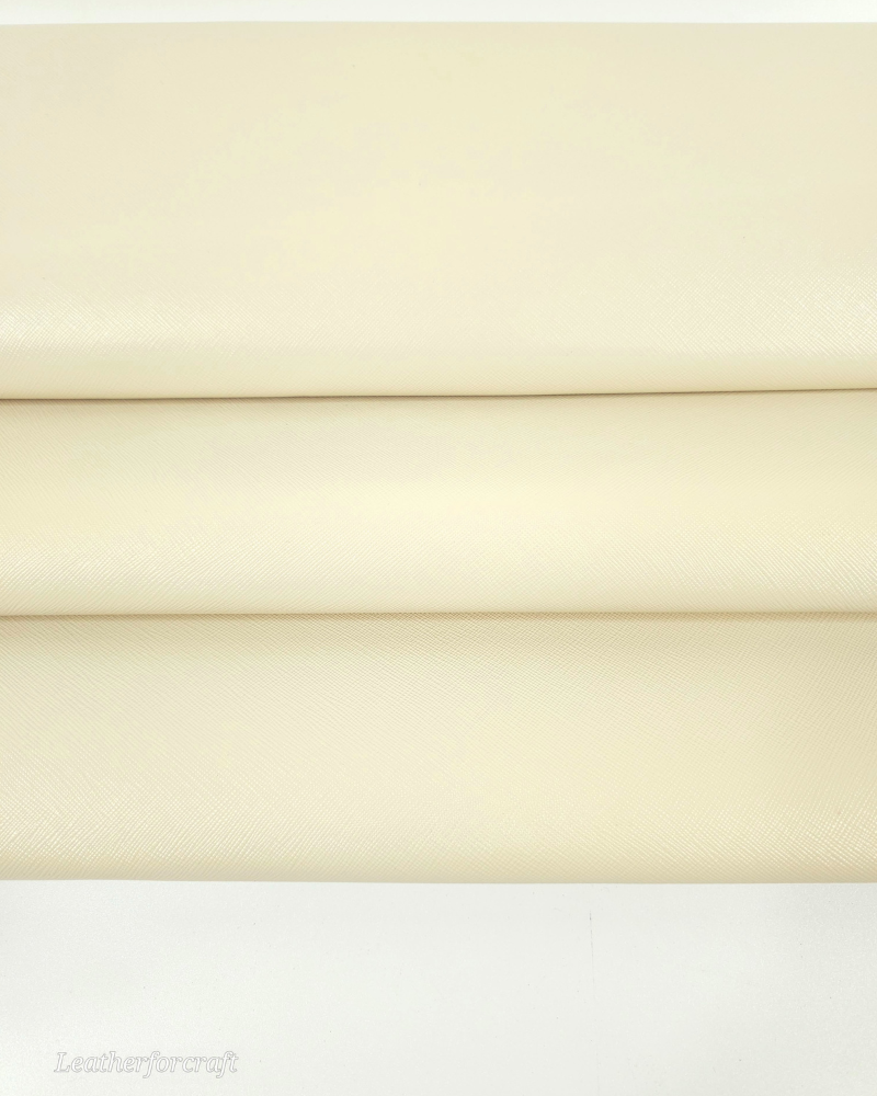 White Swan Patent Saffiano Premium Grain Embossed Premium Texture Leather