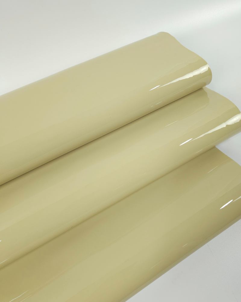 Oyster White Soft Premium Patent Varnished Leather