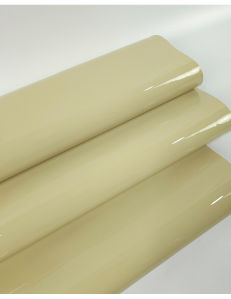 Oyster White Soft Premium Patent Varnished Leather