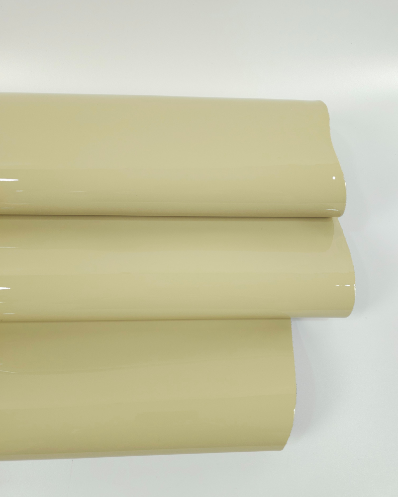 Oyster White Soft Premium Patent Varnished Leather