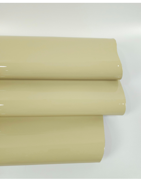 Oyster White Soft Premium Patent Varnished Leather