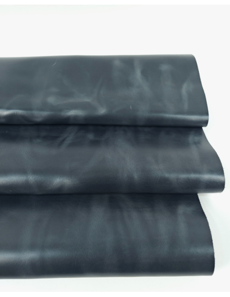 Dark Slate Napoli Full Grain Pull Up Round Sturdy Leather