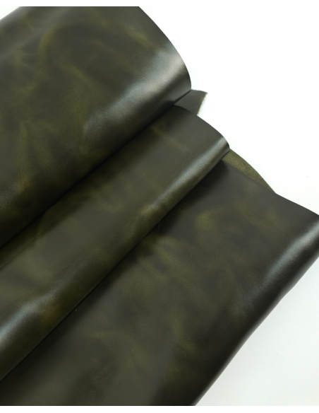 Military Olive Napoli Full Grain Pull Up Round Sturdy Leather