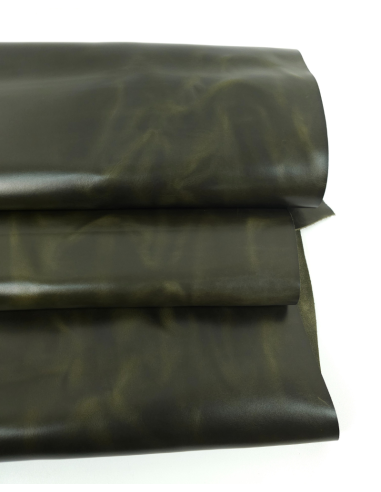 Military Olive Napoli Full Grain Pull Up Round Sturdy Leather