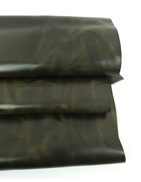 Military Olive Napoli Full Grain Pull Up Round Sturdy Leather