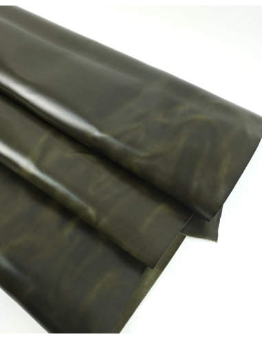 Military Olive Napoli Full Grain Pull Up Round Sturdy Leather