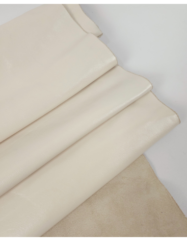 Whisper White Portovenere Liquid Shine Smooth Elegant Full Grain Premium Soft Nappa Leather