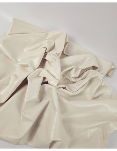 Whisper White Portovenere Liquid Shine Smooth Elegant Full Grain Premium Soft Nappa Leather