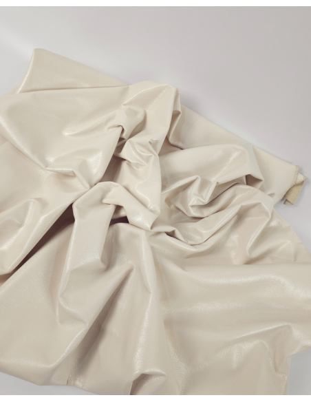 Whisper White Portovenere Liquid Shine Smooth Elegant Full Grain Premium Soft Nappa Leather