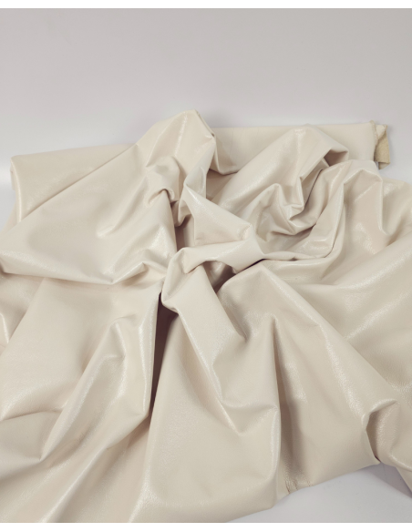 Whisper White Portovenere Liquid Shine Smooth Elegant Full Grain Premium Soft Nappa Leather