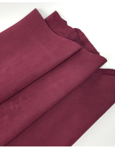 Crushed Berry Vio Embossed Milled Very Soft Nubuck Leather