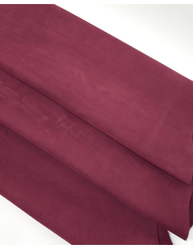 Crushed Berry Vio Embossed Milled Very Soft Nubuck Leather