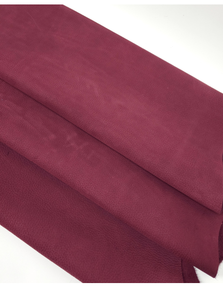 Crushed Berry Vio Embossed Milled Very Soft Nubuck Leather