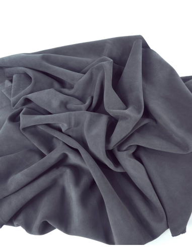 Smoked Pearl Arenal Soft Vitello Suede Leather