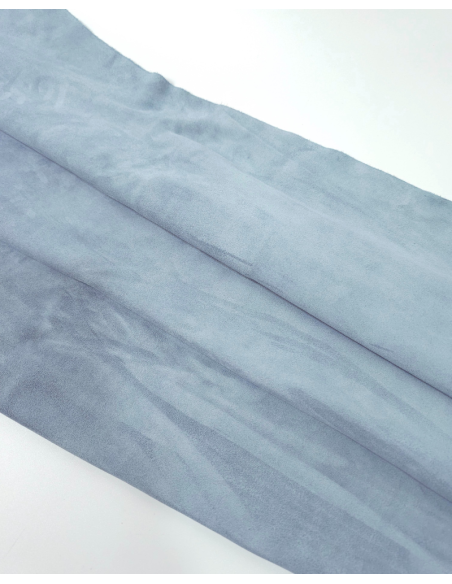 Sterling Blue Arenal Soft Vitello Suede Leather