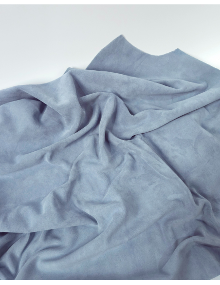 Sterling Blue Arenal Soft Vitello Suede Leather