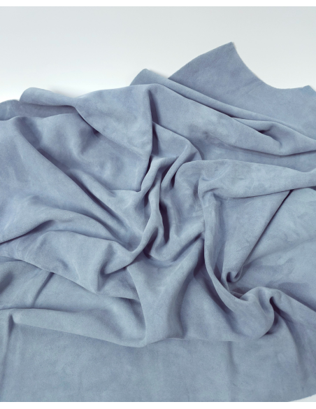 Sterling Blue Arenal Soft Vitello Suede Leather