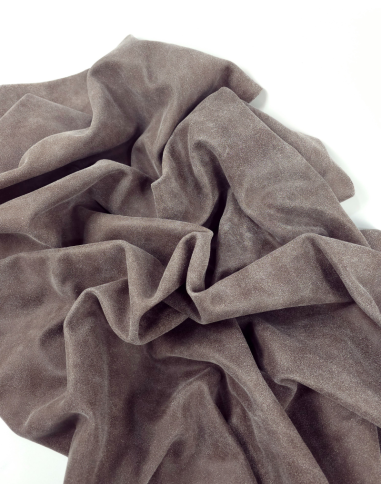 Light Brown Vintage Washed Look Distressed Rustic Suede Leather