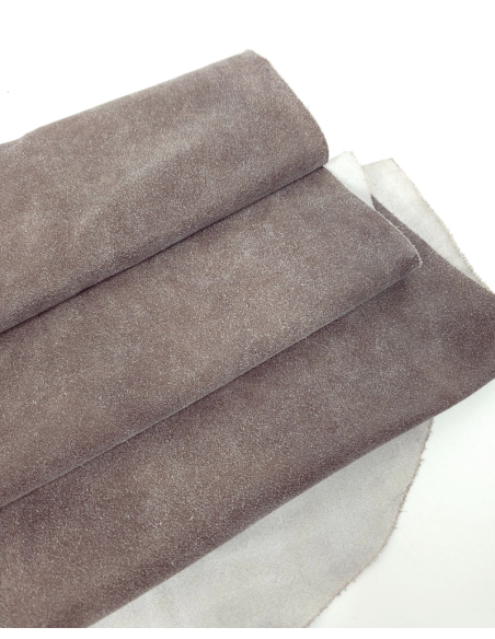 Light Brown Vintage Washed Look Distressed Rustic Suede Leather
