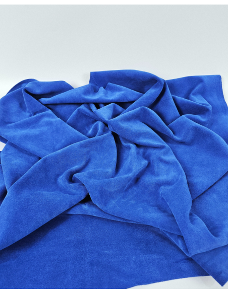Lapis Blue Arenal Soft Vitello Suede Leather