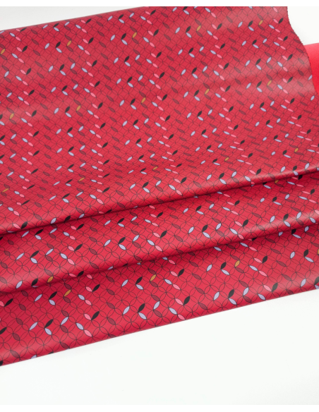 Red Sphere Printed Leather