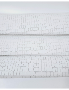 White Crocodile Alligator Leather Embossed Texture Amazing Relief LFC CROCK1 2