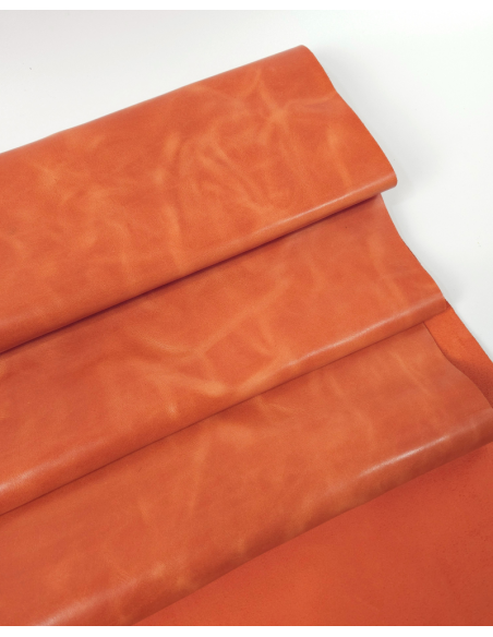 Orange Ochre Ciclone Hot Pull Up Semi Shine Leather