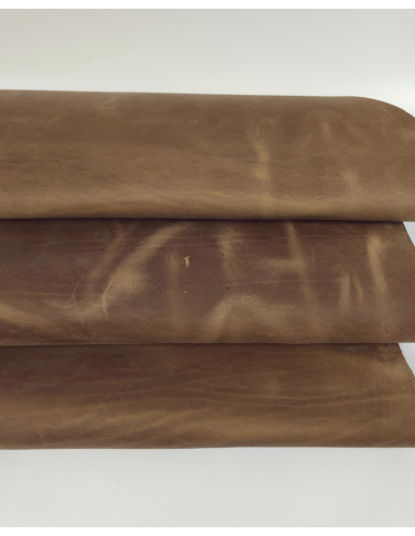 Tobacco Brown Crazy Horse Vintage Pull Up Rustic Thick Leather (2.0/2.2 mm)