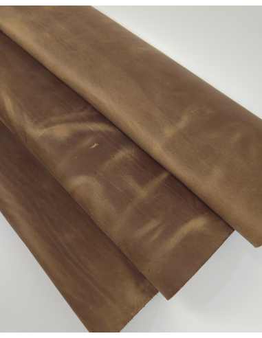 Tobacco Brown Crazy Horse Vintage Pull Up Rustic Thick Leather (2.0/2.2 mm)