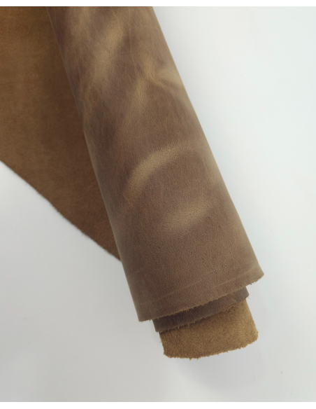 Tobacco Brown Crazy Horse Vintage Pull Up Rustic Thick Leather (2.0/2.2 mm)