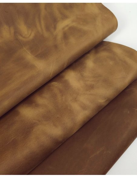 Bronze Brown Crazy Horse Vintage Pull Up Rustic Thick Leather (2.0/2.2 mm)