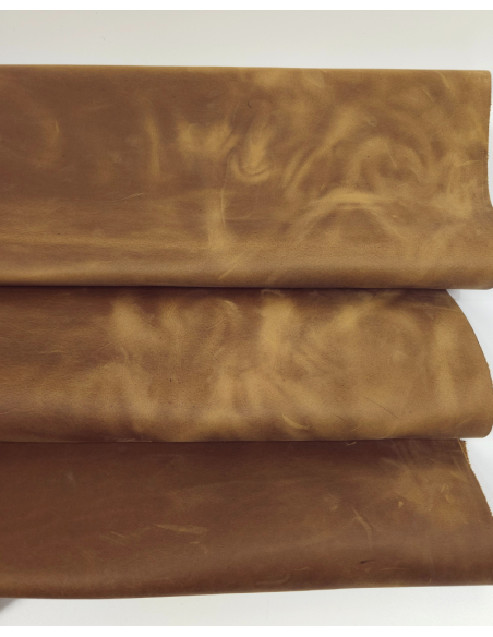 Bronze Brown Crazy Horse Vintage Pull Up Rustic Thick Leather (2.0/2.2 mm)