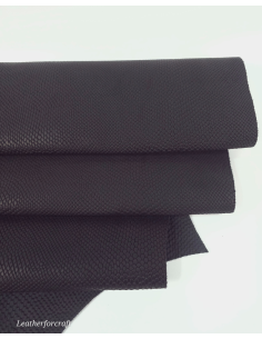 Black Matte Pitonato Embossed Texture Amazing Snake Relief Leather LFC 2