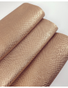 Rame Canela Pitonato Embossed Metallic Amazing Relief Snake Leather