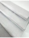 Silver Pitonato Embossed Metallic Amazing Relief Snake Leather