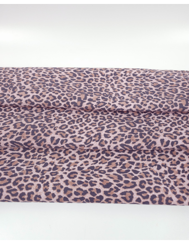 Chalk Pink Leopard Acid Printed Soft Leather