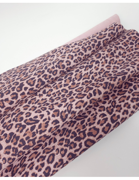 Pale Lilac Leopard Acid Printed Soft Leather