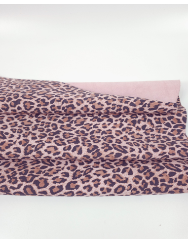 Pale Lilac Leopard Acid Printed Soft Leather