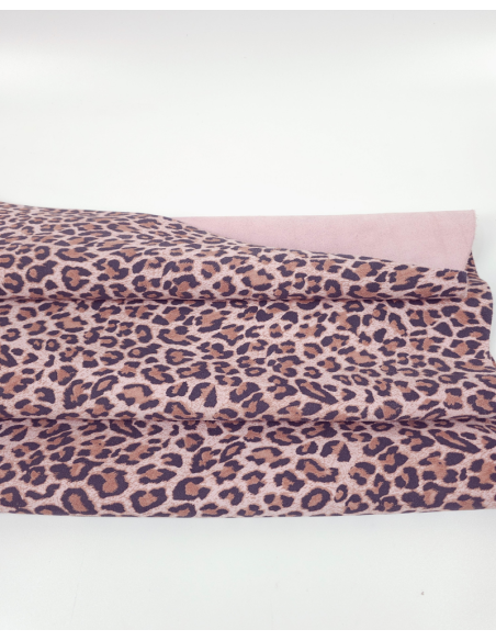 Pale Lilac Leopard Acid Printed Soft Leather