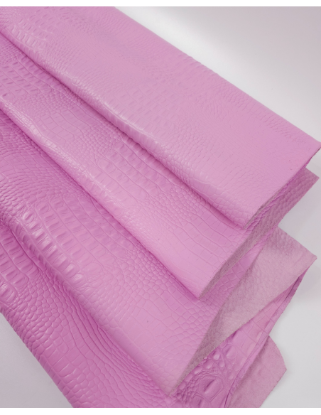 Lilac Chiffon Crocodile Alligator Leather Embossed Texture Amazing Relief OZ 2018 V2