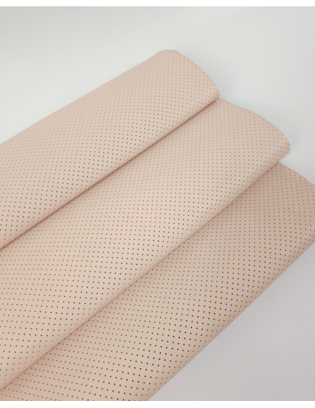 Pastel Rose Tan Perforated Soft Leather