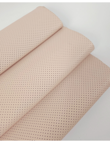 Pastel Rose Tan Perforated Soft Leather